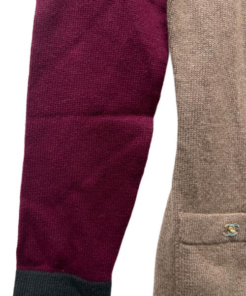 CHANEL（シャネル）CHANEL (シャネル) ロングカーディガン レッド×ベージュ サイズ:３４の古着・服飾アイテム