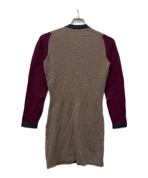 CHANEL（シャネル）CHANEL (シャネル) ロングカーディガン レッド×ベージュ サイズ:３４の古着・服飾アイテム