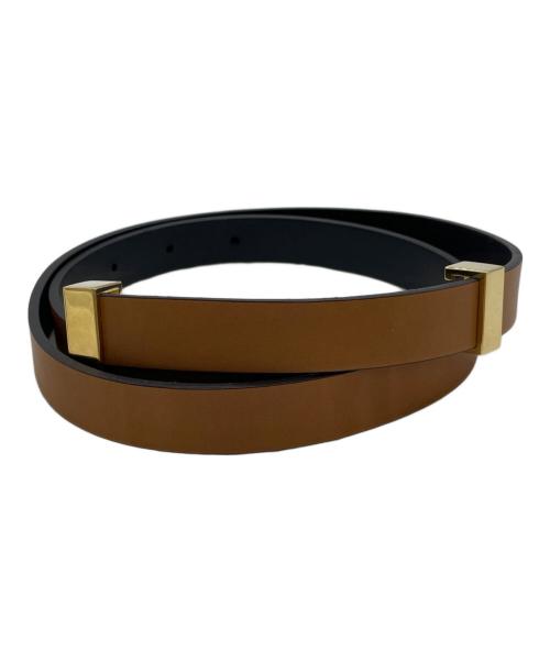 CELINE（セリーヌ）CELINE (セリーヌ) ダブルスタッドバックルナローベルト ブラウン サイズ:XSの古着・服飾アイテム