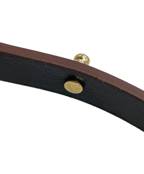 CELINE（セリーヌ）CELINE (セリーヌ) ダブルスタッドバックルナローベルト ブラウン サイズ:XSの古着・服飾アイテム