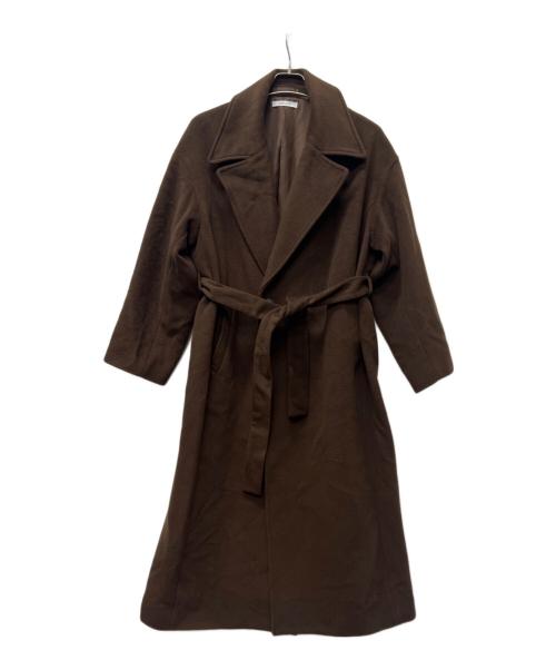 SIMPLICITE（シンプリシテ）SIMPLICITE (シンプリシテ) ショートメルトモッサテイラーボクシーロング ブラウン サイズ:Mの古着・服飾アイテム