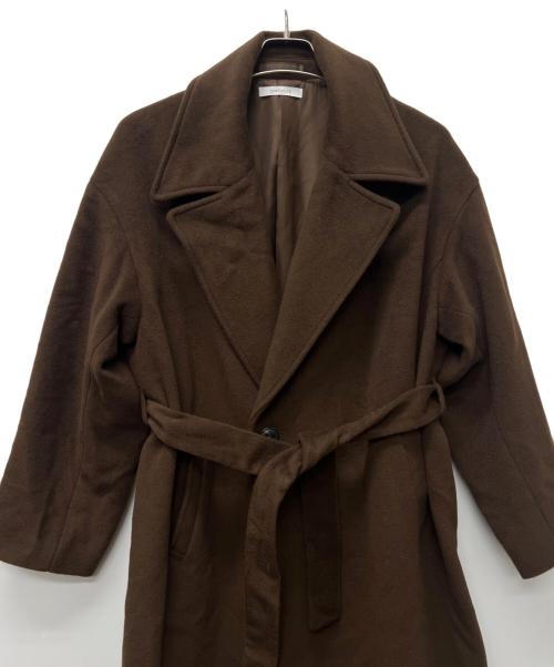SIMPLICITE（シンプリシテ）SIMPLICITE (シンプリシテ) ショートメルトモッサテイラーボクシーロング ブラウン サイズ:Mの古着・服飾アイテム