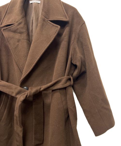 SIMPLICITE（シンプリシテ）SIMPLICITE (シンプリシテ) ショートメルトモッサテイラーボクシーロング ブラウン サイズ:Mの古着・服飾アイテム