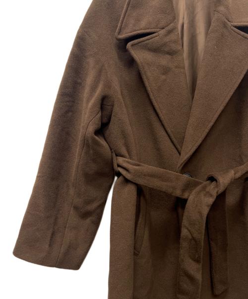 SIMPLICITE（シンプリシテ）SIMPLICITE (シンプリシテ) ショートメルトモッサテイラーボクシーロング ブラウン サイズ:Mの古着・服飾アイテム