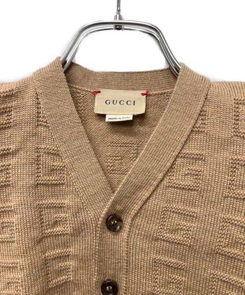 GUCCI（グッチ）GUCCI (グッチ) Vネックカーディガン ベージュ サイズ:18-24の古着・服飾アイテム