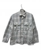 J.S HOMESTEADジャーナルスタンダード ホームステッド）の古着「インディゴ チェック ミリタリー シャツ」｜グレー