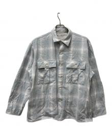 J.S HOMESTEAD（ジャーナルスタンダード ホームステッド）の古着「インディゴ チェック ミリタリー シャツ」｜グレー