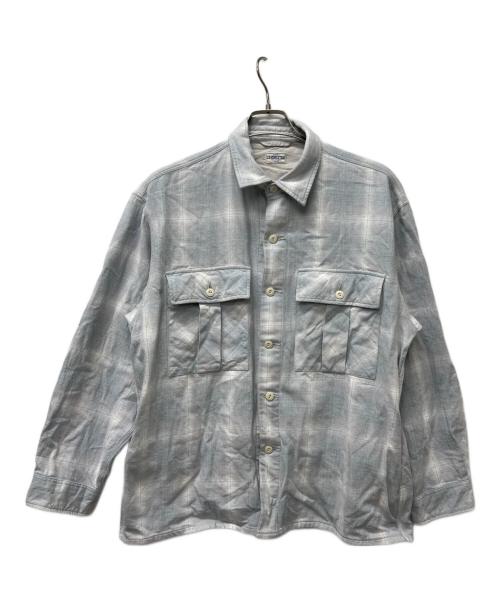 J.S HOMESTEAD（ジャーナルスタンダード ホームステッド）J.S HOMESTEAD (ジャーナルスタンダード ホームステッド) インディゴ チェック ミリタリー シャツ グレー サイズ:Mの古着・服飾アイテム