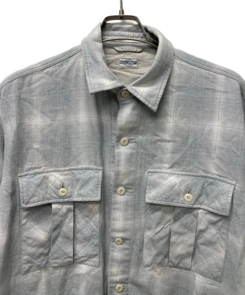 J.S HOMESTEAD（ジャーナルスタンダード ホームステッド）J.S HOMESTEAD (ジャーナルスタンダード ホームステッド) インディゴ チェック ミリタリー シャツ グレー サイズ:Mの古着・服飾アイテム