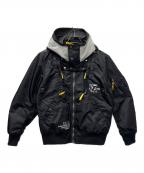 AVIREXアヴィレックス）の古着「LIGHT MA-1 REMODEL TACTICS 2」｜ブラック