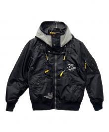 AVIREX（アヴィレックス）の古着「LIGHT MA-1 REMODEL TACTICS 2」｜ブラック