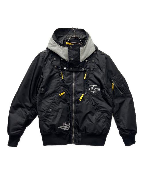 AVIREX（アヴィレックス）AVIREX (アヴィレックス) LIGHT MA-1 REMODEL TACTICS 2 ブラック サイズ:Ｌの古着・服飾アイテム