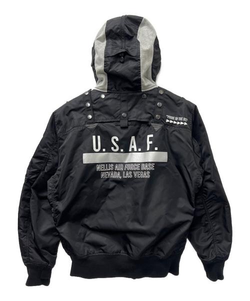 AVIREX（アヴィレックス）AVIREX (アヴィレックス) LIGHT MA-1 REMODEL TACTICS 2 ブラック サイズ:Ｌの古着・服飾アイテム