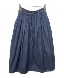 Christian Dior（クリスチャン ディオール）の古着「ロゴラインデニムロングスカート」｜インディゴ