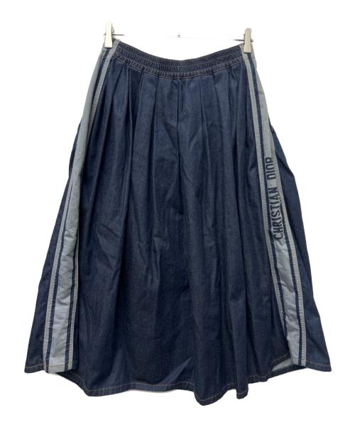 Christian Dior（クリスチャン ディオール）Christian Dior (クリスチャン ディオール) ロゴラインデニムロングスカート インディゴ サイズ:３８の古着・服飾アイテム