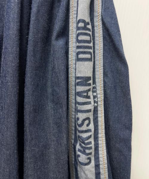 Christian Dior（クリスチャン ディオール）Christian Dior (クリスチャン ディオール) ロゴラインデニムロングスカート インディゴ サイズ:３８の古着・服飾アイテム