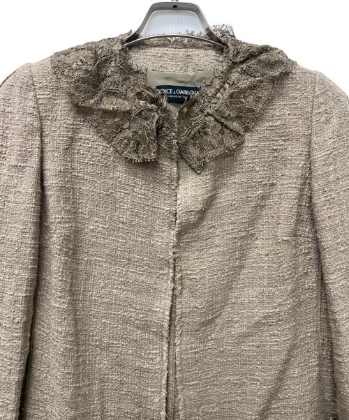 DOLCE & GABBANA（ドルチェ＆ガッバーナ）DOLCE & GABBANA (ドルチェ＆ガッバーナ) ツイードジャケット ベージュ サイズ:４２の古着・服飾アイテム
