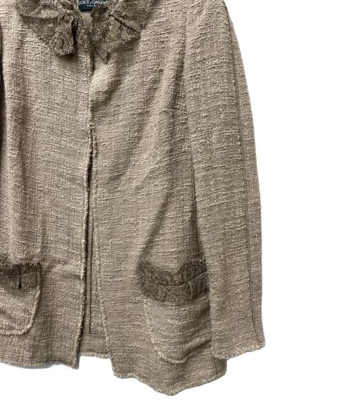 DOLCE & GABBANA（ドルチェ＆ガッバーナ）DOLCE & GABBANA (ドルチェ＆ガッバーナ) ツイードジャケット ベージュ サイズ:４２の古着・服飾アイテム