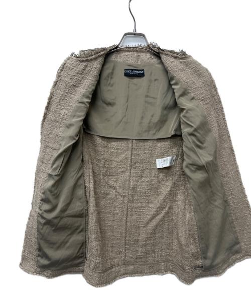 DOLCE & GABBANA（ドルチェ＆ガッバーナ）DOLCE & GABBANA (ドルチェ＆ガッバーナ) ツイードジャケット ベージュ サイズ:４２の古着・服飾アイテム