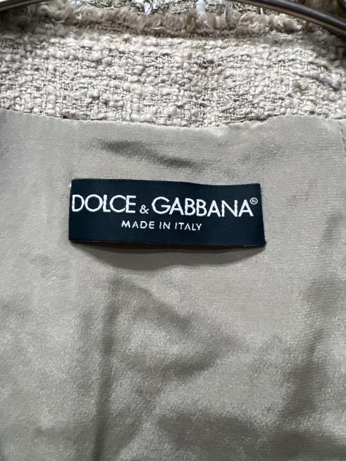 DOLCE & GABBANA（ドルチェ＆ガッバーナ）DOLCE & GABBANA (ドルチェ＆ガッバーナ) ツイードジャケット ベージュ サイズ:４２の古着・服飾アイテム