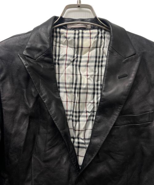 BURBERRY BLACK LABEL（バーバリーブラックレーベル）BURBERRY BLACK LABEL (バーバリーブラックレーベル) レザージャケット ブラック サイズ:Ｌの古着・服飾アイテム