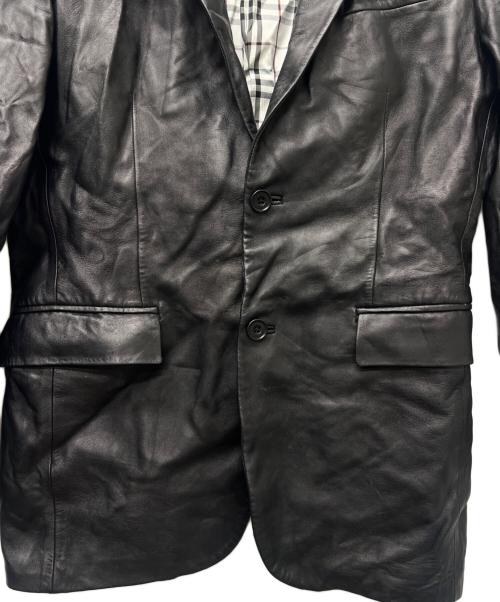 BURBERRY BLACK LABEL（バーバリーブラックレーベル）BURBERRY BLACK LABEL (バーバリーブラックレーベル) レザージャケット ブラック サイズ:Ｌの古着・服飾アイテム