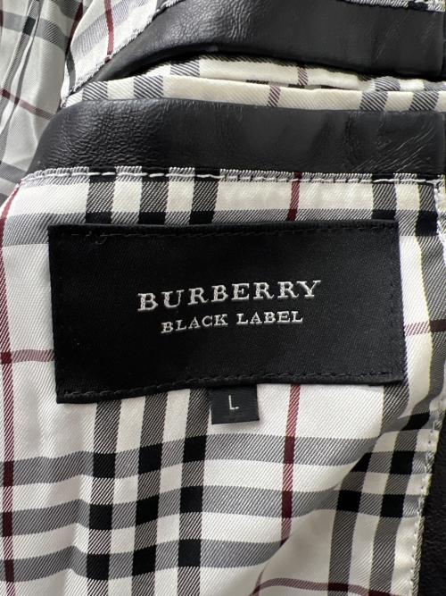 BURBERRY BLACK LABEL（バーバリーブラックレーベル）BURBERRY BLACK LABEL (バーバリーブラックレーベル) レザージャケット ブラック サイズ:Ｌの古着・服飾アイテム