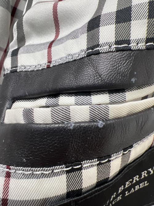 BURBERRY BLACK LABEL（バーバリーブラックレーベル）BURBERRY BLACK LABEL (バーバリーブラックレーベル) レザージャケット ブラック サイズ:Ｌの古着・服飾アイテム