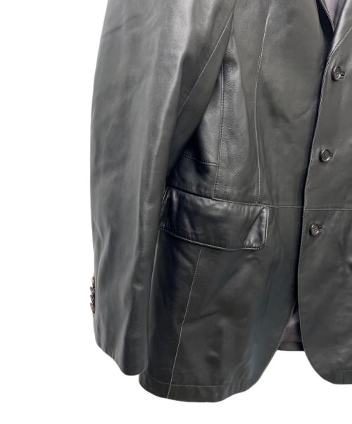 Paul Stuart（ポールスチュアート）Paul Stuart (ポールスチュアート) ラムレザージャケット ブラック サイズ:Ｌの古着・服飾アイテム