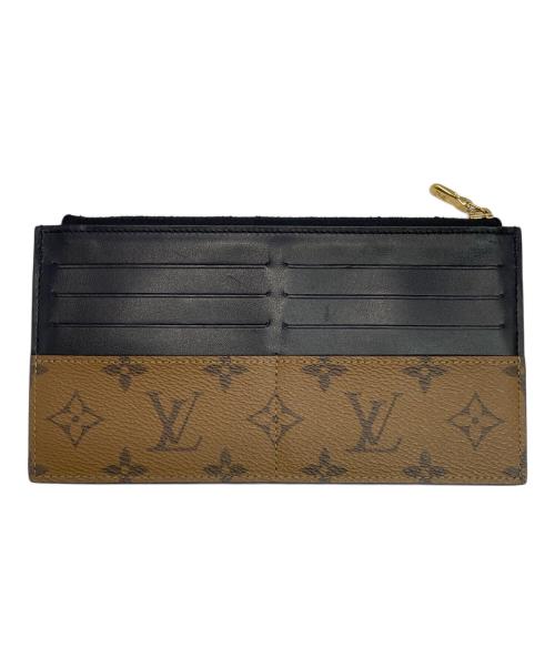 LOUIS VUITTON（ルイ ヴィトン）LOUIS VUITTON (ルイ ヴィトン) モノグラム・リバース スリム パース ベージュ×ブラックの古着・服飾アイテム