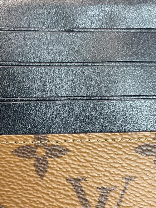 LOUIS VUITTON（ルイ ヴィトン）LOUIS VUITTON (ルイ ヴィトン) モノグラム・リバース スリム パース ベージュ×ブラックの古着・服飾アイテム