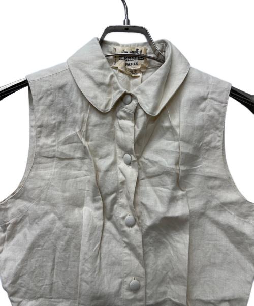 HERMES（エルメス）HERMES (エルメス) リネンブラウスセットアップ アイボリー サイズ:３８の古着・服飾アイテム