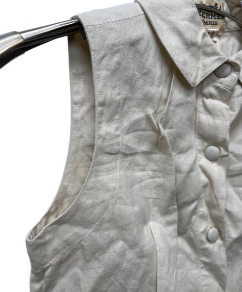 HERMES（エルメス）HERMES (エルメス) リネンブラウスセットアップ アイボリー サイズ:３８の古着・服飾アイテム
