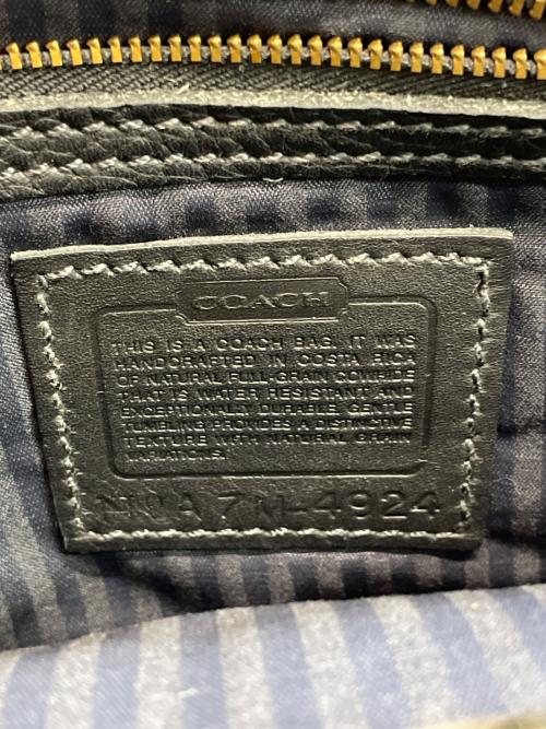 COACH（コーチ）COACH (コーチ) レザーショルダーバッグ ネイビーの古着・服飾アイテム