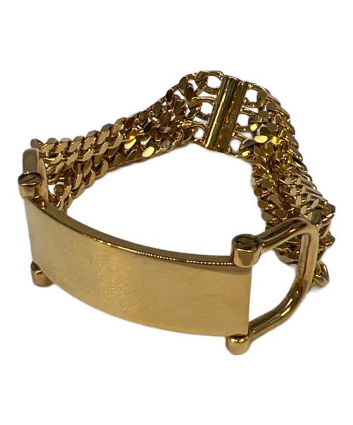 CELINE（セリーヌ）CELINE (セリーヌ) プレート＆チェーン ブレスレット ゴールドの古着・服飾アイテム