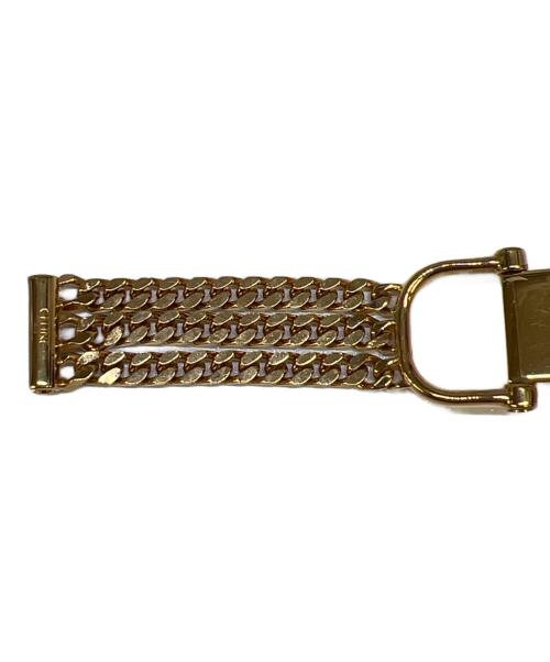 CELINE（セリーヌ）CELINE (セリーヌ) プレート＆チェーン ブレスレット ゴールドの古着・服飾アイテム