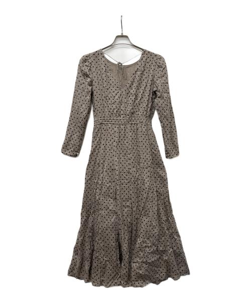 ne quittez pas（ヌキテパ）ne quittez pas (ヌキテパ) 長袖ワンピース ブラウン サイズ:FREEの古着・服飾アイテム