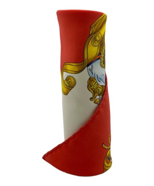 HERMES（エルメス）HERMES (エルメス) スカーフ レッド×ホワイトの古着・服飾アイテム