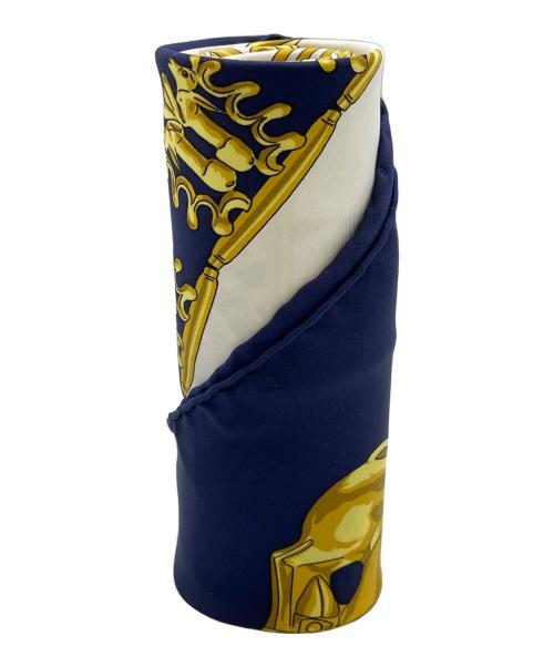 HERMES（エルメス）HERMES (エルメス) スカーフ ネイビー×ホワイトの古着・服飾アイテム