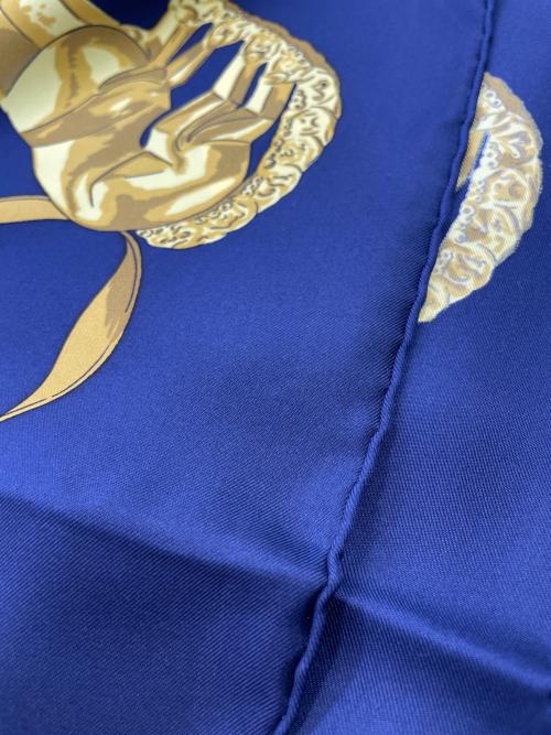 HERMES（エルメス）HERMES (エルメス) スカーフ ネイビー×ホワイトの古着・服飾アイテム