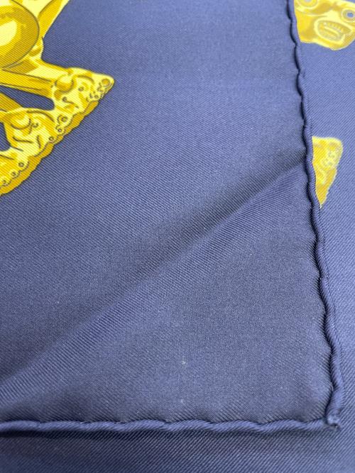 HERMES（エルメス）HERMES (エルメス) スカーフ ネイビー×ホワイトの古着・服飾アイテム