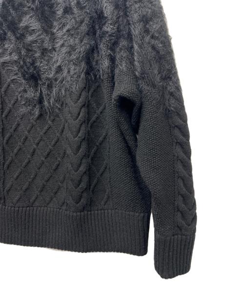 MAISON SPECIAL（メゾンスペシャル）MAISON SPECIAL (メゾンスペシャル) Cable Shaggy Mix Prime-Over Crew Neck Knit Pullover ネイビー サイズ:１の古着・服飾アイテム