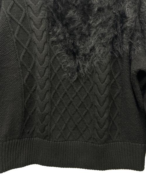 MAISON SPECIAL（メゾンスペシャル）MAISON SPECIAL (メゾンスペシャル) Cable Shaggy Mix Prime-Over Crew Neck Knit Pullover ネイビー サイズ:１の古着・服飾アイテム