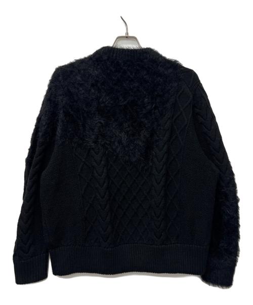 MAISON SPECIAL（メゾンスペシャル）MAISON SPECIAL (メゾンスペシャル) Cable Shaggy Mix Prime-Over Crew Neck Knit Pullover ネイビー サイズ:１の古着・服飾アイテム