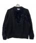 MAISON SPECIAL（メゾンスペシャル）の古着「Cable Shaggy Mix Prime-Over Crew Neck Knit Pullover」｜ネイビー