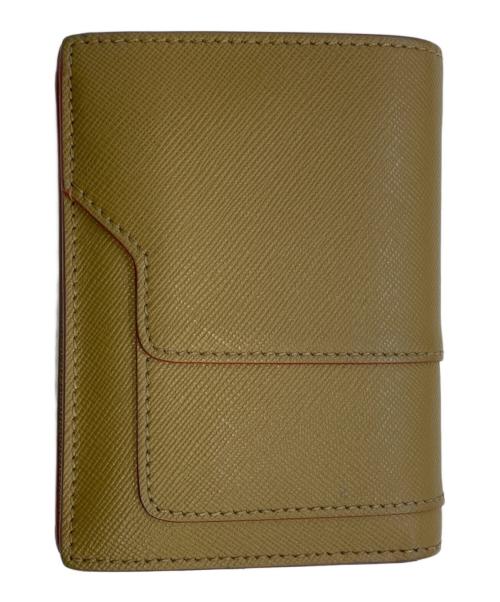 MARNI（マルニ）MARNI (マルニ) サフィアーノカーフスキンミニウォレット ベージュの古着・服飾アイテム