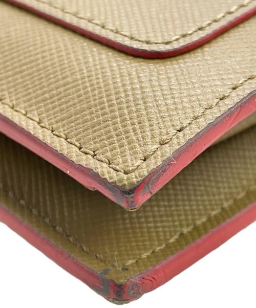 MARNI（マルニ）MARNI (マルニ) サフィアーノカーフスキンミニウォレット ベージュの古着・服飾アイテム