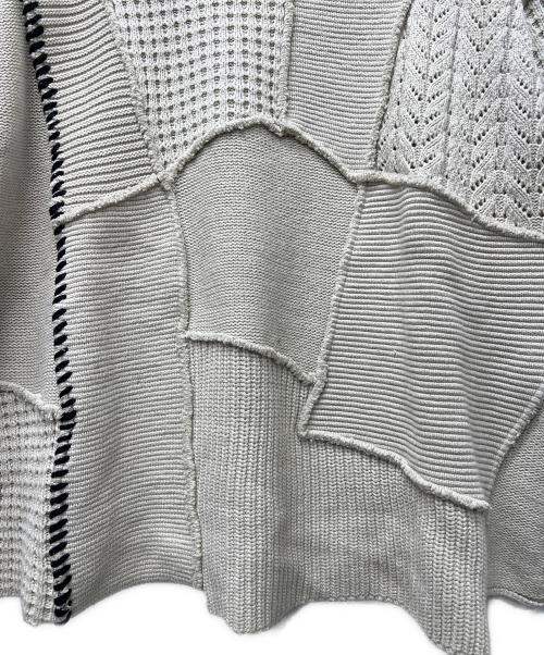 MAISON SPECIAL（メゾンスペシャル）MAISON SPECIAL (メゾンスペシャル) ワッフルクレイジーパッチワーククルーネックニットプルオーバー ベージュ サイズ:１の古着・服飾アイテム