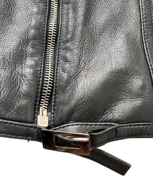 GUCCI（グッチ）GUCCI (グッチ) ライダースジャケット ブラック サイズ:４０の古着・服飾アイテム