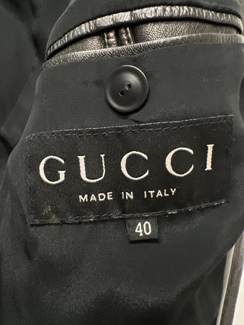 GUCCI（グッチ）GUCCI (グッチ) ライダースジャケット ブラック サイズ:４０の古着・服飾アイテム